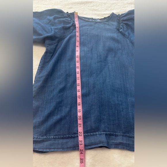 LOFT Blue Blouse Elegant Cotton Blend - Picture 9 of 13